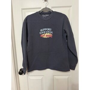 Hot Mess Alix Earle Support Your Local Hot Mess Waffle Knit Thermal Top Grey S